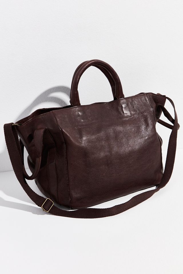 Free People Black Leslie Leather Tote Bag shops