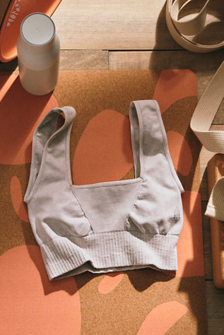 Good Karma Square-Neck Bra by FP Movement at Free People in Ice Grey, Size: XS/S