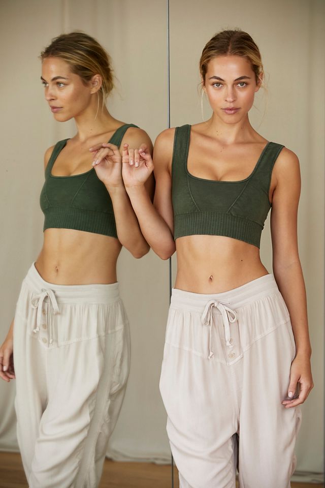 Free People Good Karma Square Neck Sports Bra In Mushroom. NWOT! Sz XL