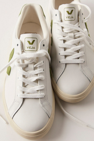 Veja Esplar Trainers Shoe At Free People In Extra White/Green, Size: EU 39