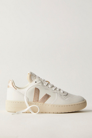 Veja V-10 Trainer Shoe at Free People in Extra White/Platine, Size: EU 38