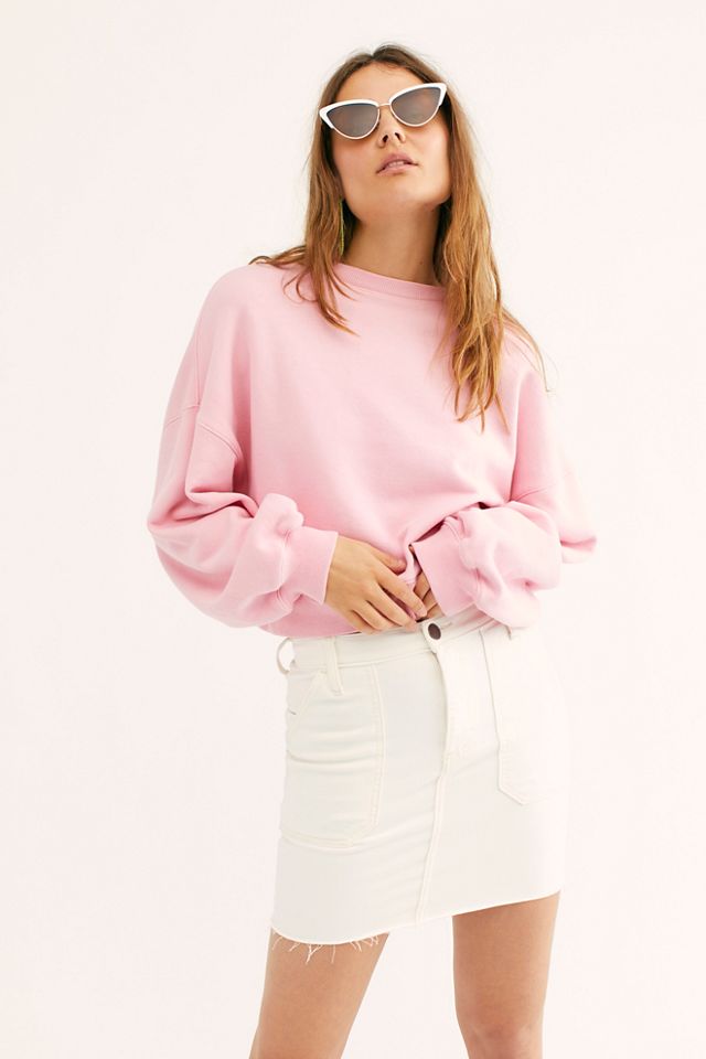 Balloon Sleeve Cropped Sweatshirt Free People