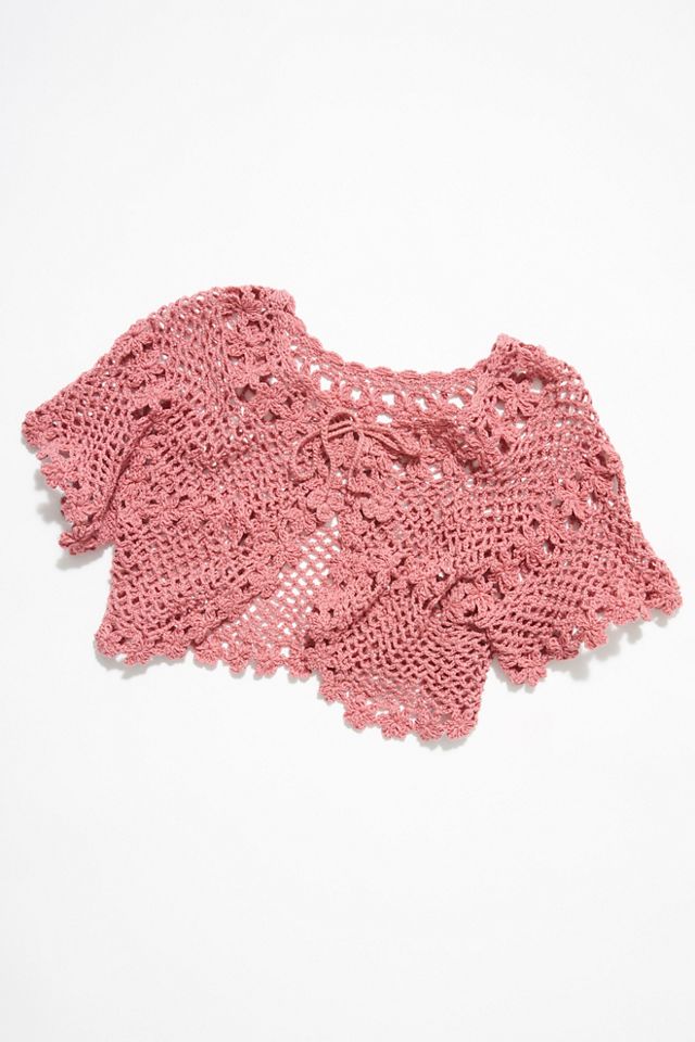 Vintage 1970s Crochet Sweater Free People