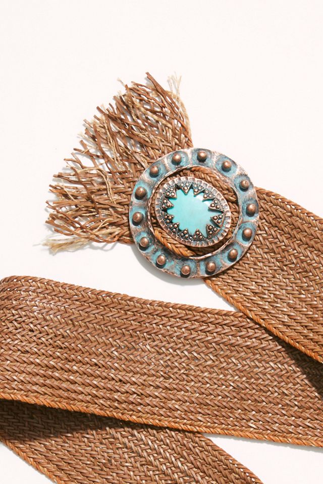 Tessa Turquoise Woven Hip Belt | Free People display picture 1