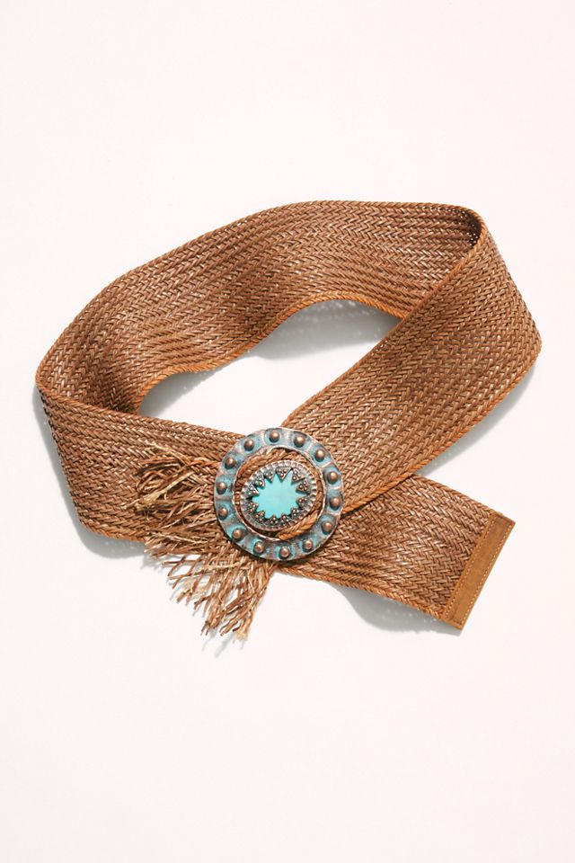 Tessa Turquoise Woven Hip Belt | Free People display picture 2