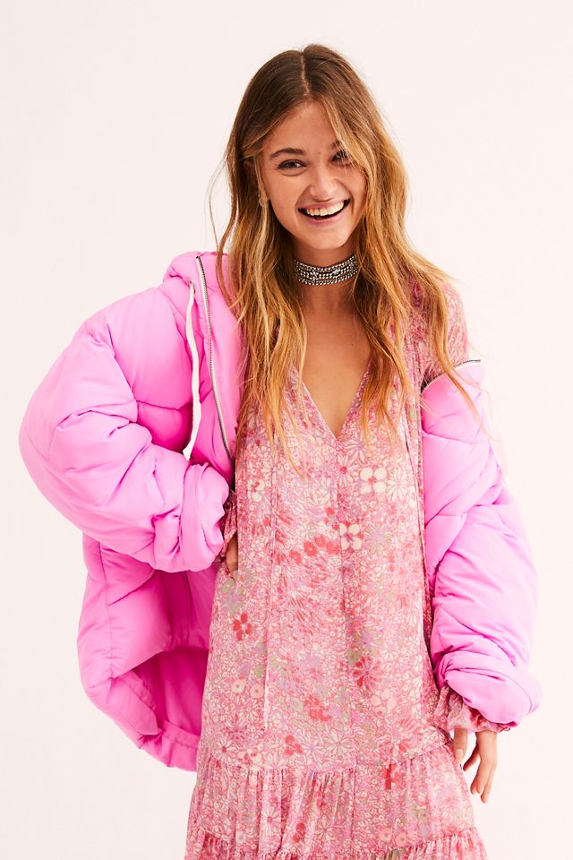 Free people pink puffer deals