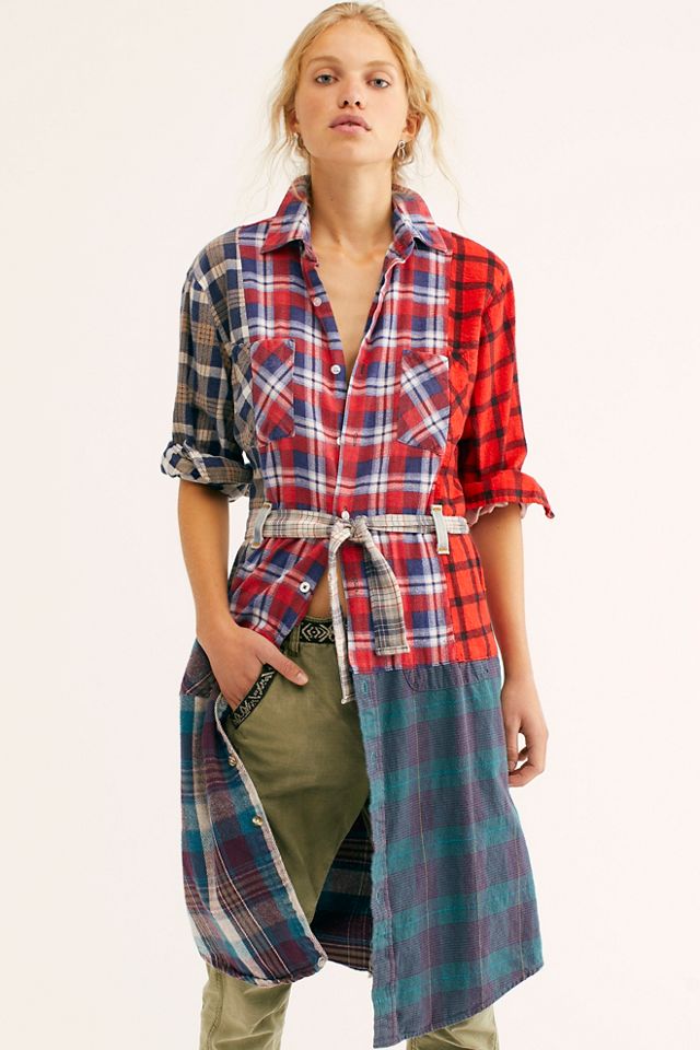Two Tone Flannel Duster | Free People UK
