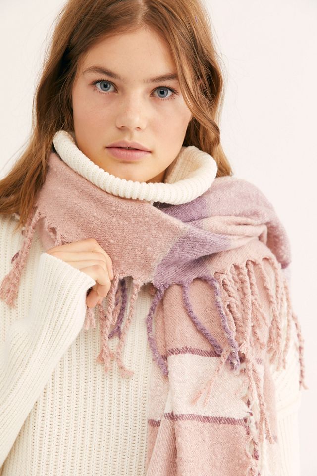 Valley Plaid Fringe Scarf #1