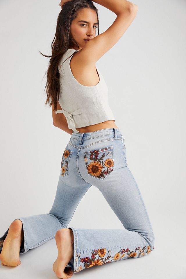 Free people sales embroidered jeans