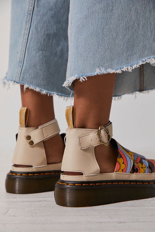 Dr. Martens Clarissa II Quad Black Leather Gladiator Sandal