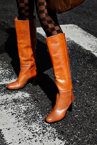 leather high leg boots