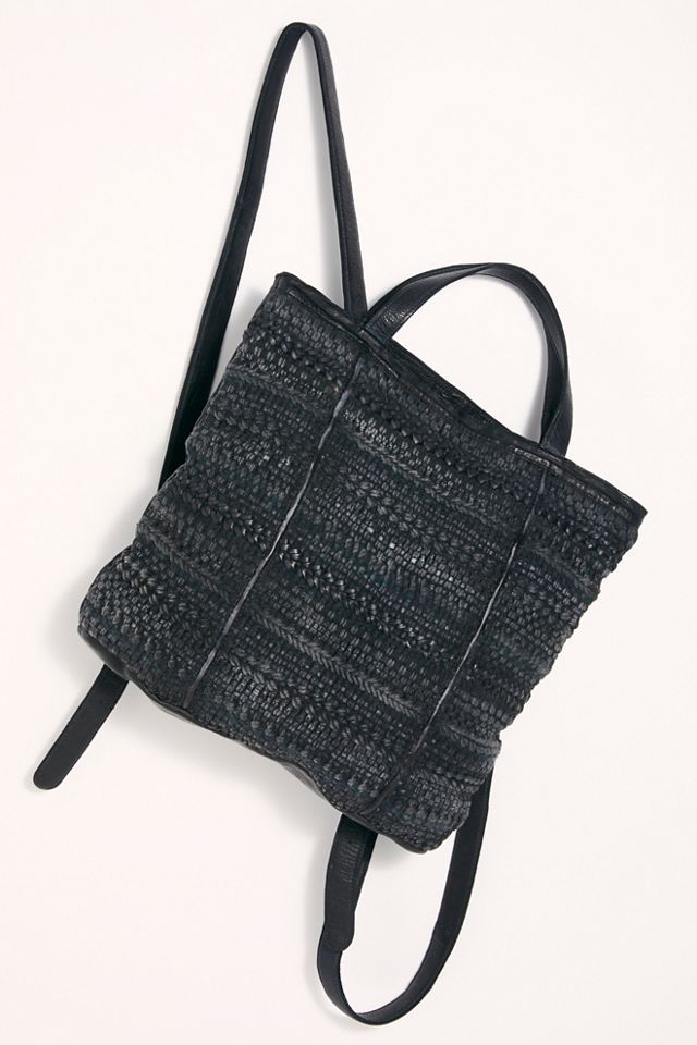 Yuma Woven Leather Backpack