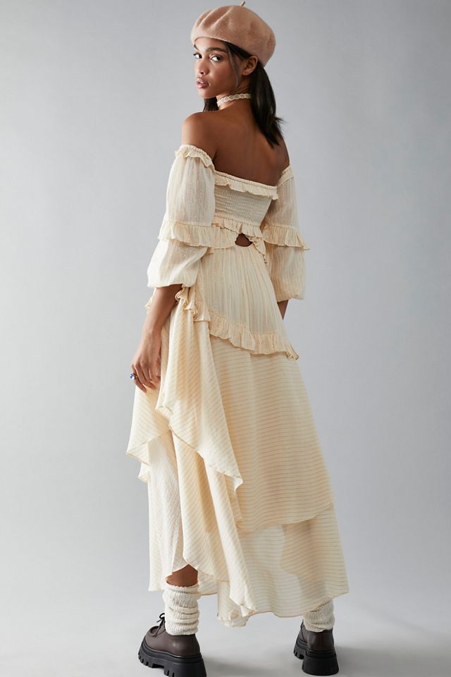 Clementine Mermaid Dress In Cream Spell GlamCorner