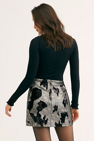 free people sequin mini skirt