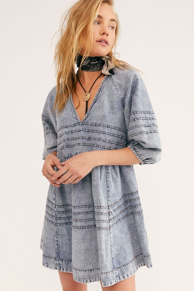 Free people denim mini dress best sale