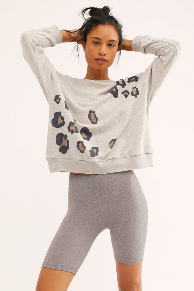 Seamed Leopard Print Sweatshirt