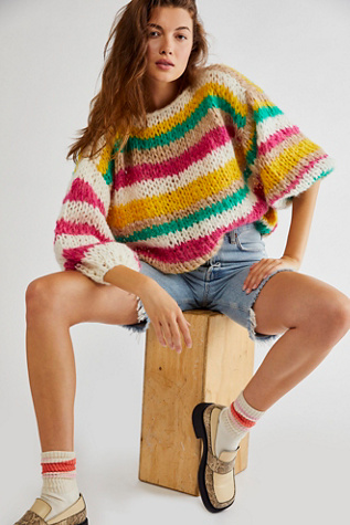 Striped shop pullover sweater