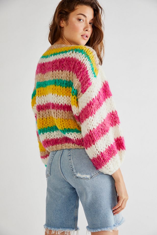 Pull à rayures multicolores #1