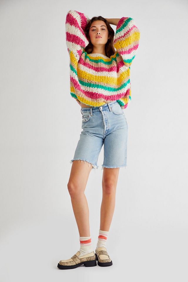 Pull à rayures multicolores #3