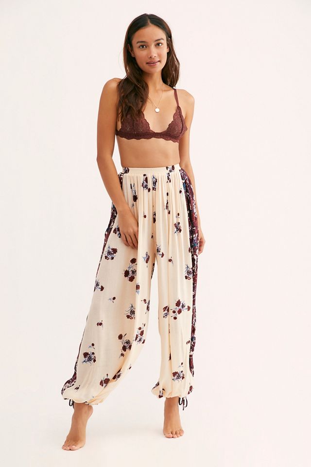 Free People She's All That Printed Pants Size 10 Orange MSRP $98