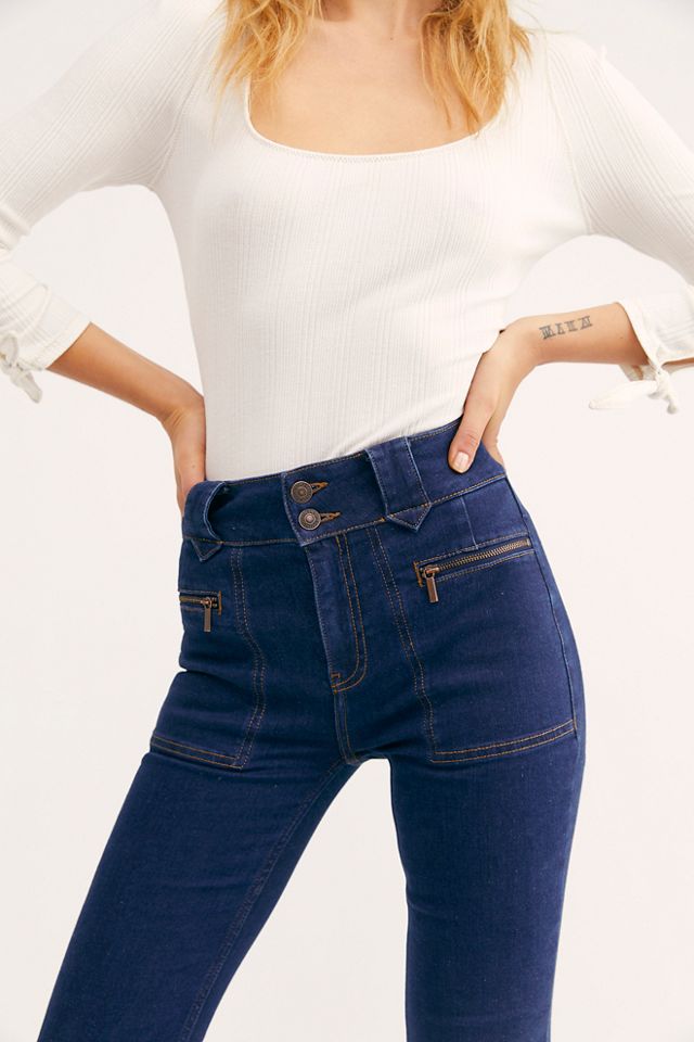 Free People Women's Layla Flare Leg Jeans at  Women's Jeans