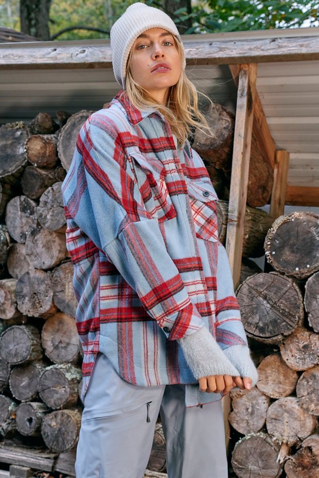 Free people plaid cheap shirt jacket