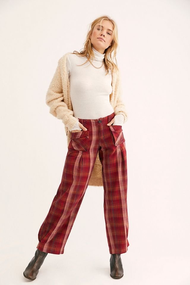 Free people plaid store pants