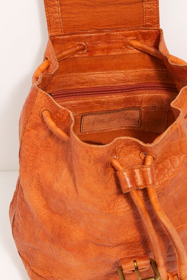 Sofie Croc Embossed Backpack | Free People display picture 3