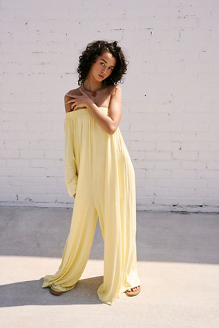 Sunday Stroll Jumpsuit by free-est at Free People in Banana, Size: Small