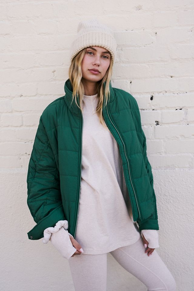 Free people best sale green puffer jacket