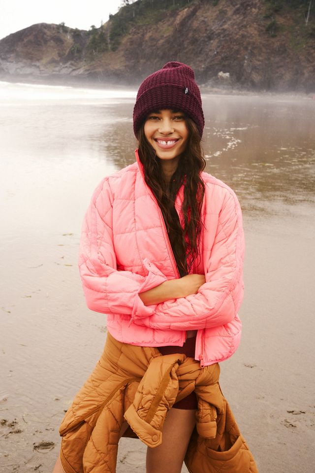 Free people shop pink puffer jacket