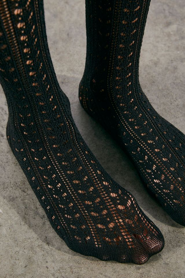 Pointelle Over-the-Knee Scrunch Socks #1