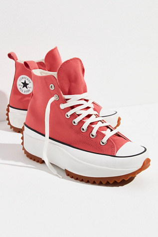 Converse Run Star Hike Hi-top Sneakers In Terracotta Pink / Vintage White