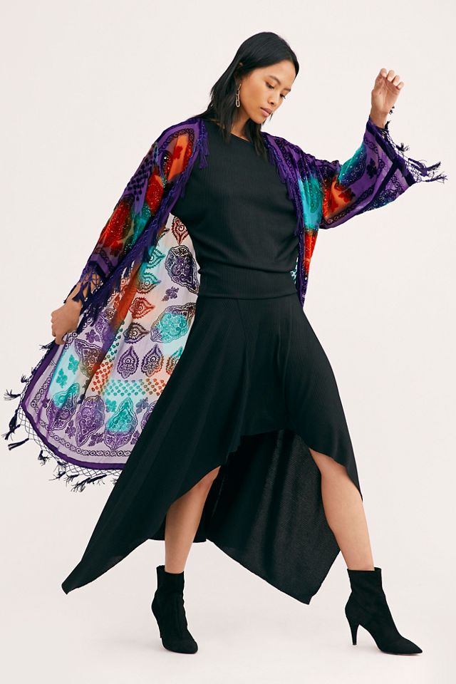 Kimono en velours d'aspect usé Hypnotize #1