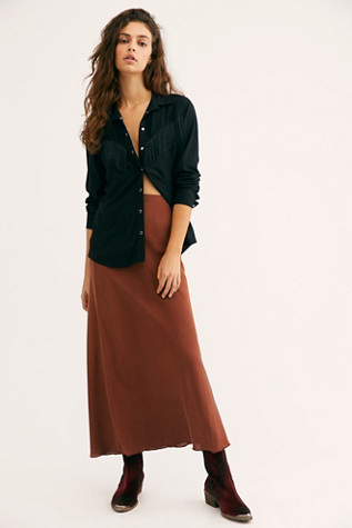 Washed Silk Midi Skirt | Free People UK