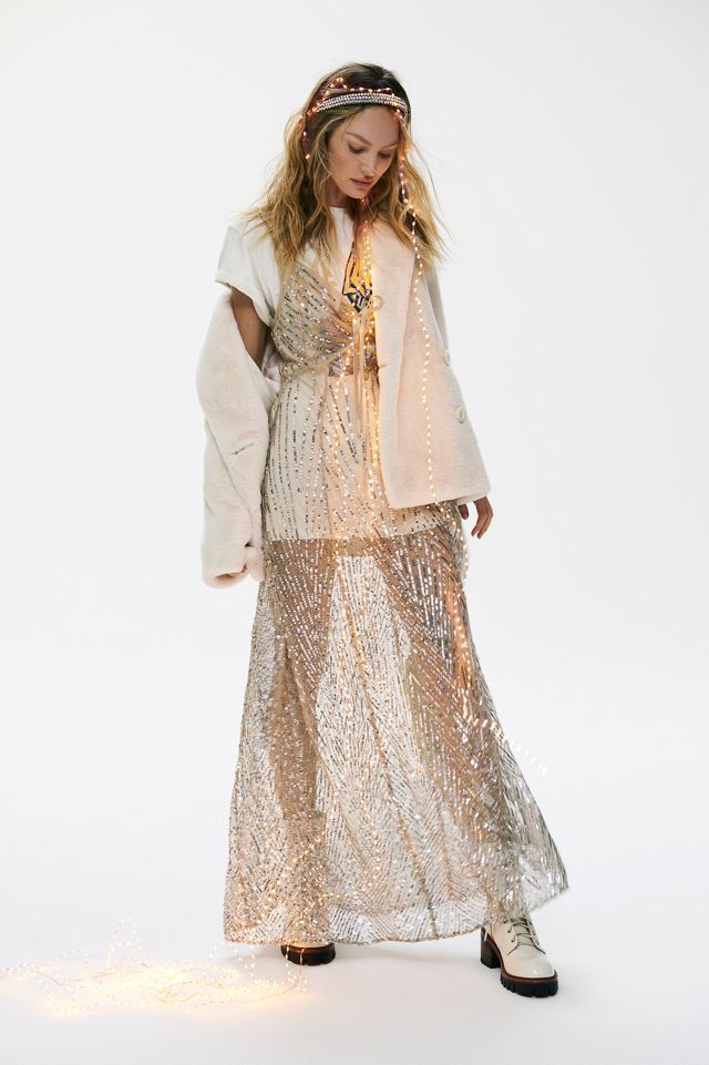 Sparks Fly Embellished Maxi Slip