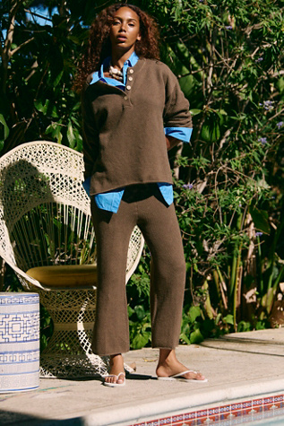 Hailee Sweater Set by free-est at Free People in Brown, Size: XS