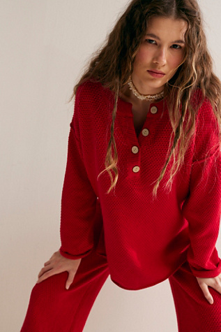 Hailee Sweater Co-Ord By free-est At Free People In Summers Red, Size: XS