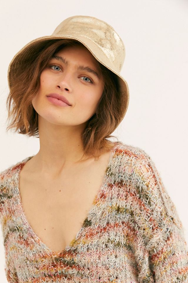 Tick Tock Metallic Bucket Hat Free People UK