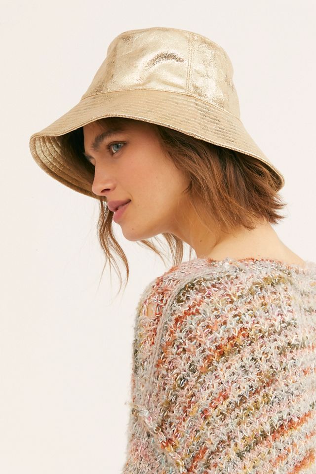 Free People Tick Tock Metallic Bucket Hat NEW Get it before it main image 4