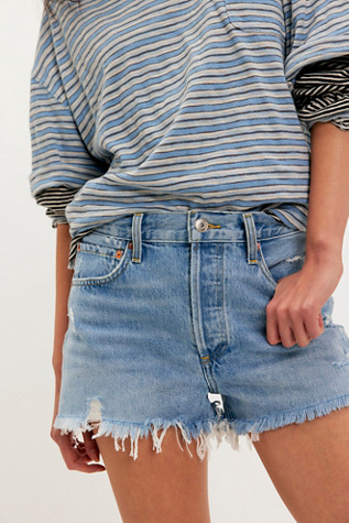 AGOLDE Parker Shorts at Free People in Light Wash, Size: 25