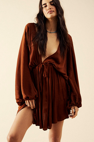 Arzel Mini Dress at Free People in Coconut Shell, Size: XL