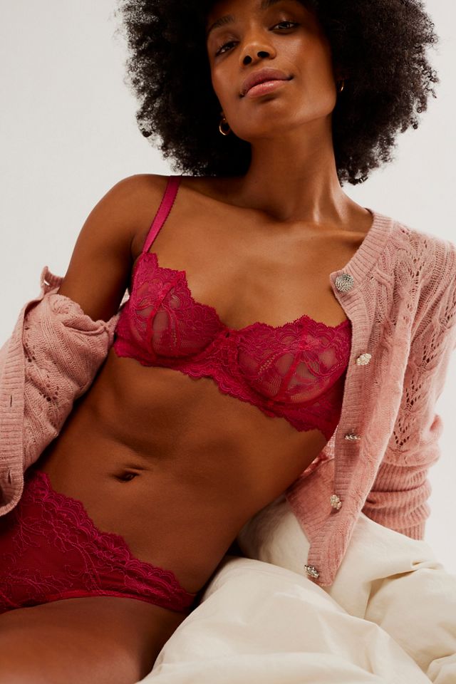 Fashion Rose Red Balconette Bra