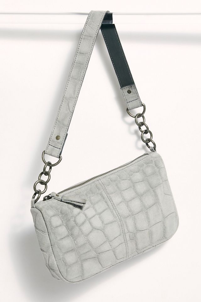 Alanna Suede Croc Shoulder Bag #1