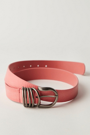 Rori Leather Belt by Free People in Pink, Size: M/L