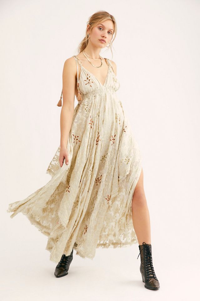 Free people black and best sale gold dress