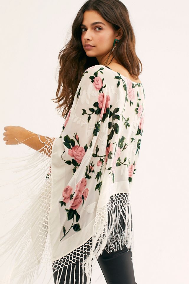 Gypsy Soul Burnout Velvet Poncho Free People
