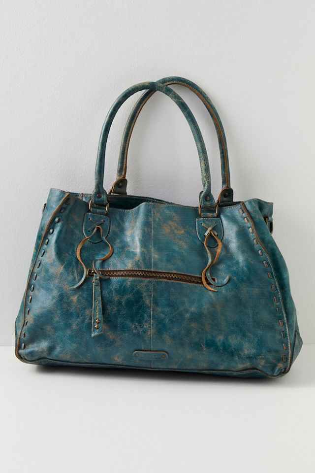 Rockaway Leather Tote, Dark Teal Lux