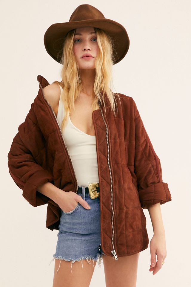 Dolman Quilted Suede Jacket | Free People