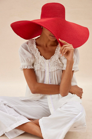 Shady Character Packable Wide Brim Hat by Free People in Red